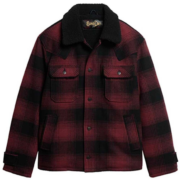 Superdry Frakke Merchant Wool Chore Rød L Mand