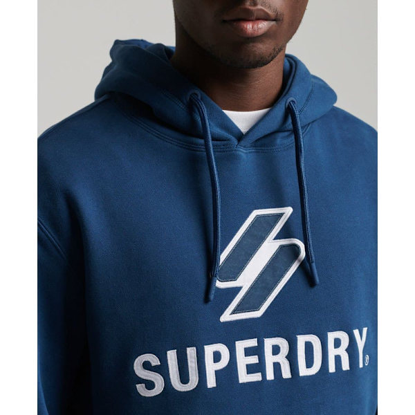 Superdry Hættetrøje Code Sl Stacked Apq Blå S Mand