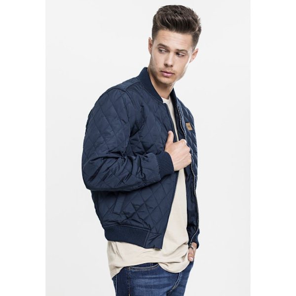 Urban Classics Parka Diamant Nylon Blå S Mand