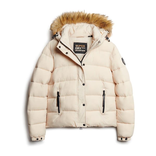 Superdry Faux Fur Puffjacka Beige L Kvinna