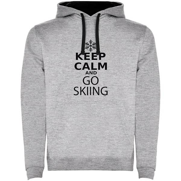 Kruskis To-farvet Hættetrøje Keep Calm And Go Skiing Grå 2XL Mand