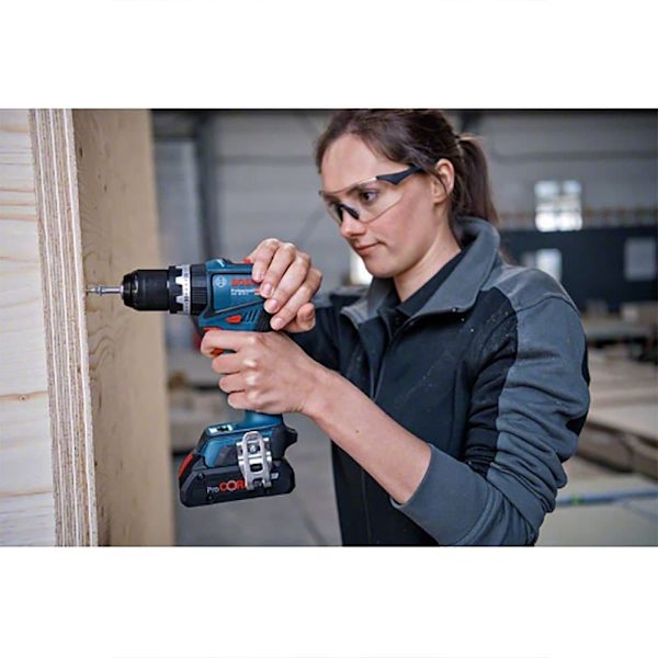 Bosch Professional Hammerboremaskine Gsb18v-90c+2x4.0ah+gal18v-40+l-boxx Søvfarvet