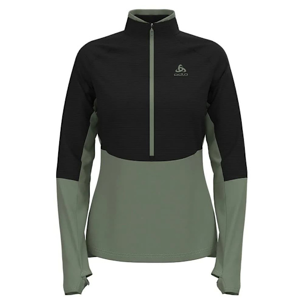 Odlo Descent Cw 200 Fleece Med Halv Dragkedja Grönt L Kvinna