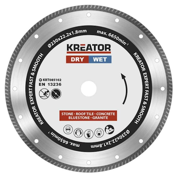 Kreator Hurtig Og Glat Diamantskive 230 Mm Søvfarvet