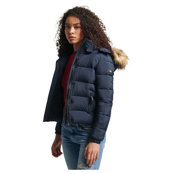 Superdry Jacka Vintage Hooded Mid Layer Short Blå M Kvinna