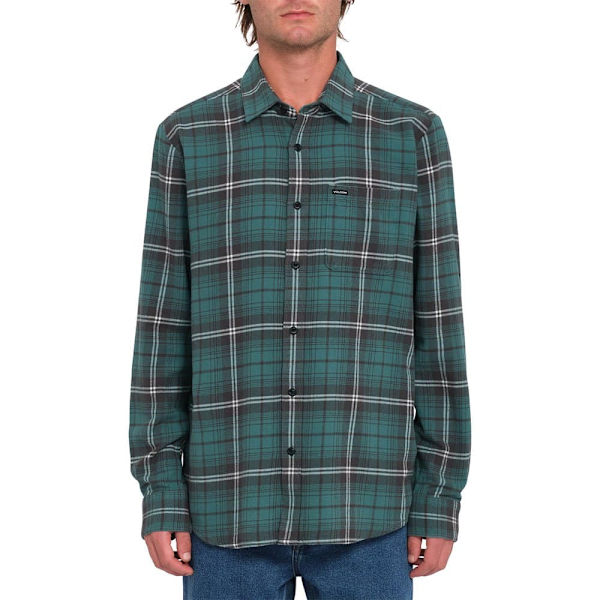 Volcom Caden Plaid Skjorte Med Lange ærmer Grøn XL Mand
