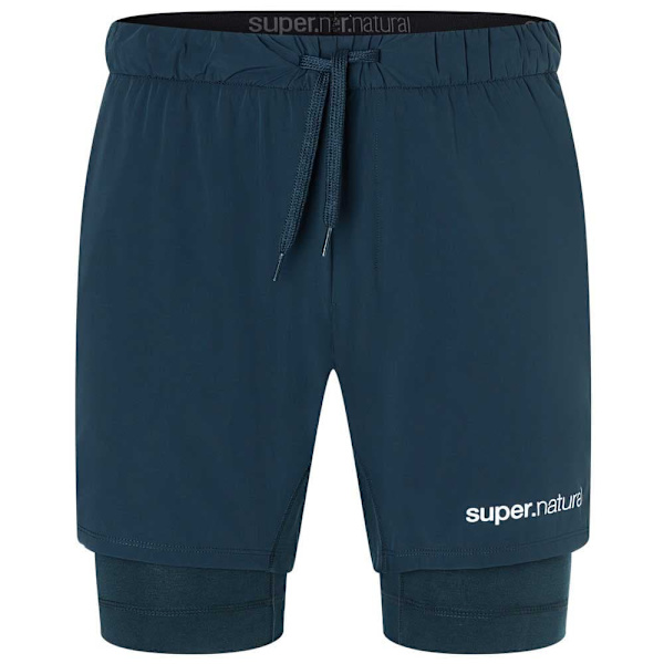 Super.natural Double Layer Shorts Blå S Mand