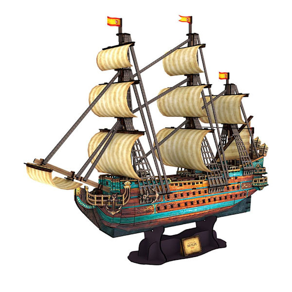 Tachan 3d-puslespil Båd San Felipe Cubic Fun Gylden
