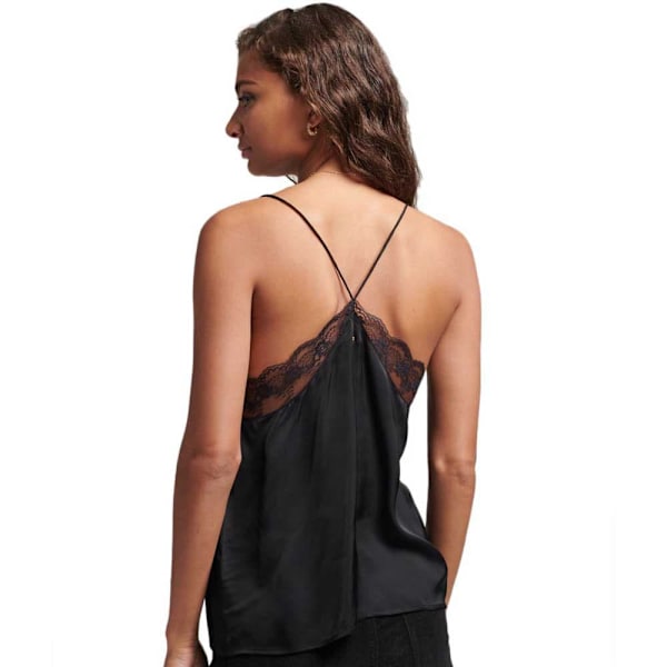 Superdry Studios Satin Cami Blus Svart L Kvinna