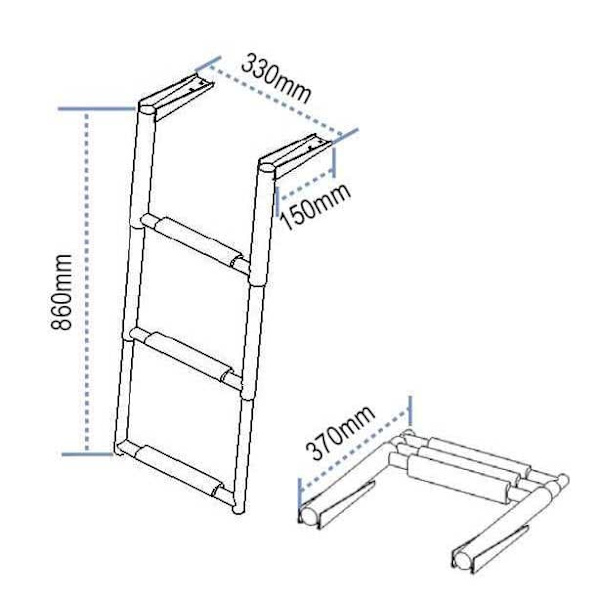 Lalizas Stainless Steel Telescopic Silver 3 Steps