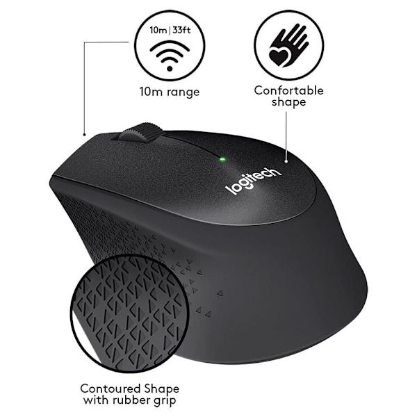 Logitech Trådløs Mus M330 Sort