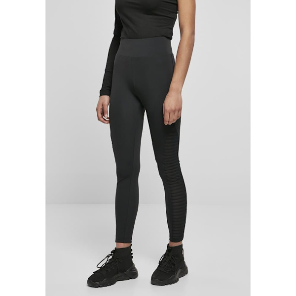 Urban Classics Biker Tech Mesh Big High Waist Leggings Sort 4XL Kvinde