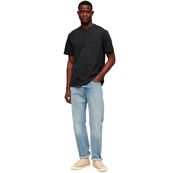 Superdry Contrast Stitch Pocket Kortärmad T-shirt Med Rund Halsringning Svart M Man