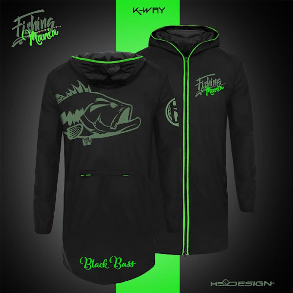 Hotspot Design Regnjakke K-way Bass Mania Sort L Mand