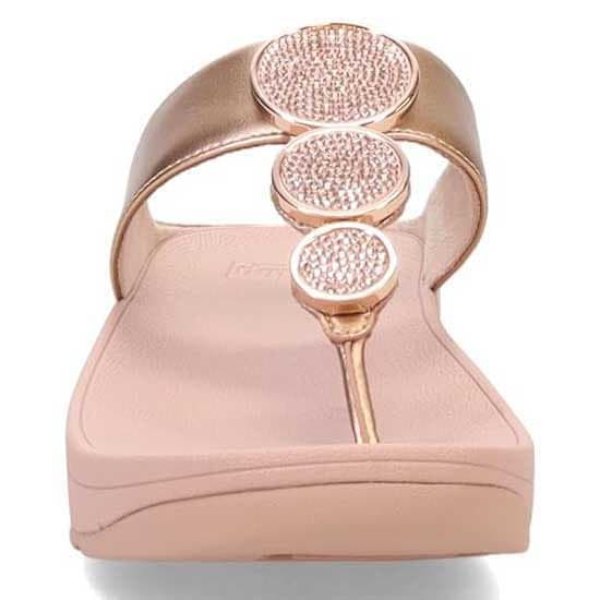 Fitflop Slides Halo Bead-circle Metallic Toe-post Rosa EU 40 Kvinna