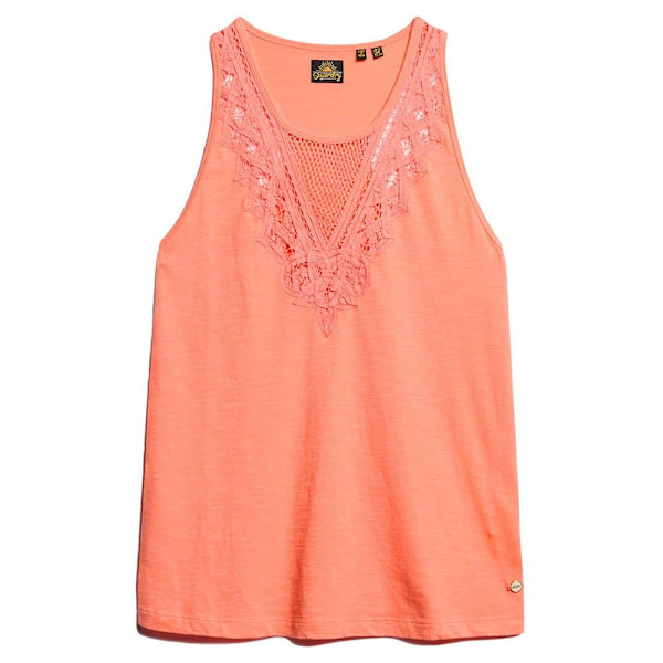 Superdry Lace Hihaton T-paita Oranssi M Nainen