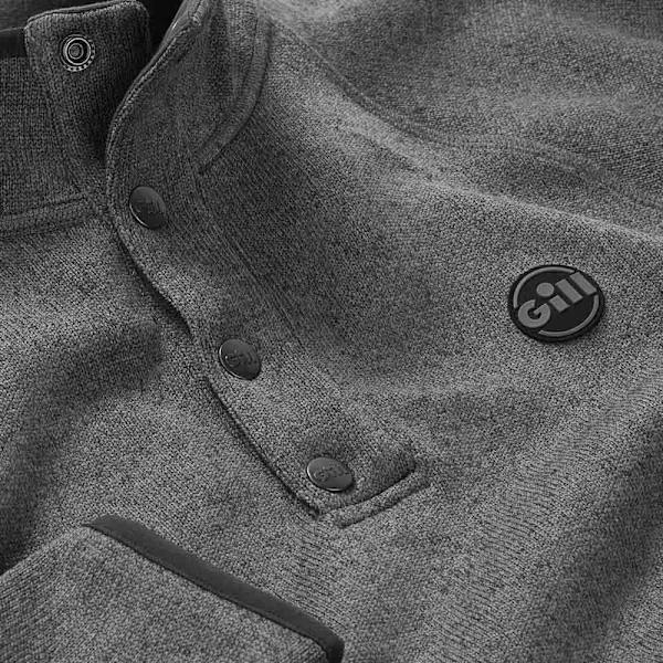 Gill Halv Lynlås Fleece Fisher Grå S Mand