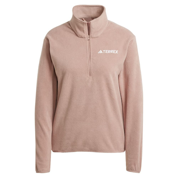 Adidas Multi Essentials Fleece Med Halv Dragkedja Beige L Kvinna