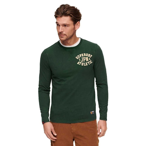 Superdry Vintage Athletic Chest T-shirt Med Lång ärm Grönt M Man