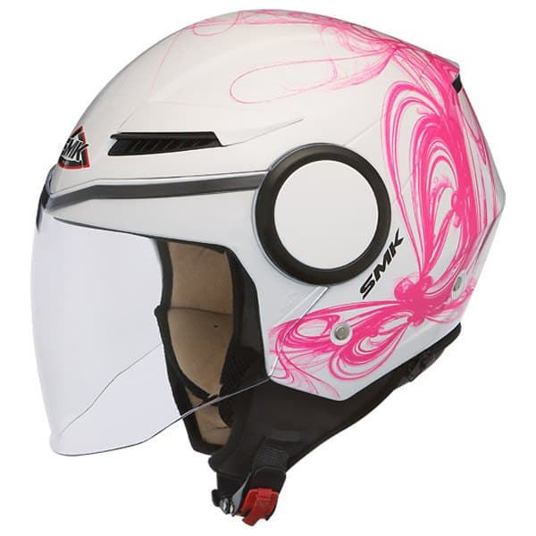 Smk Åben Ansigtshjelm Streem Fantasy Hvid,Rosa XL