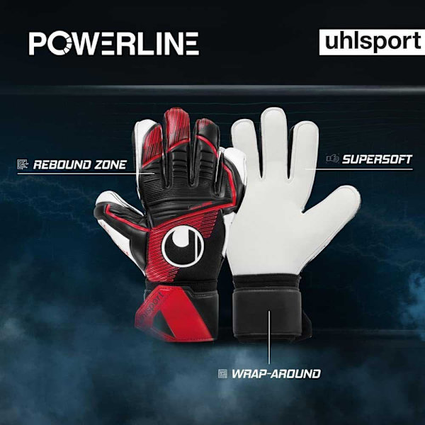 Uhlsport Målmandshandsker Powerline Supersoft Rød,Sort 10 1/2