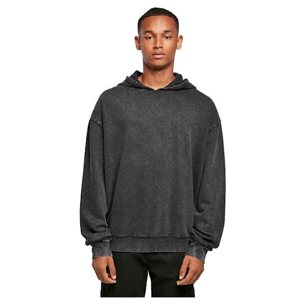 Build Your Brand Hættetrøje Acid Washed Oversized Grå M Mand