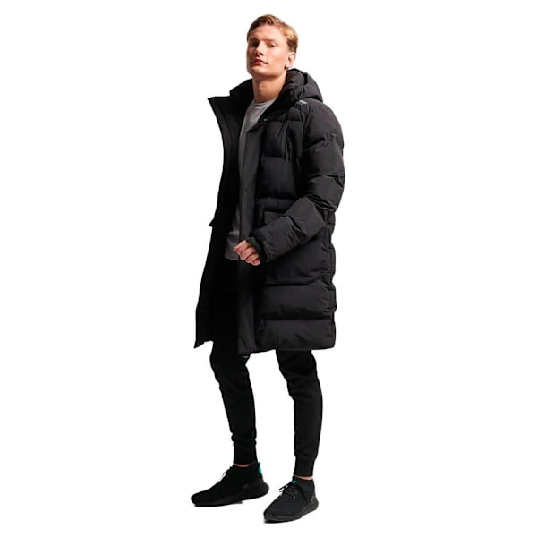Superdry Polstret Jakke Longline Sort 2XL Mand