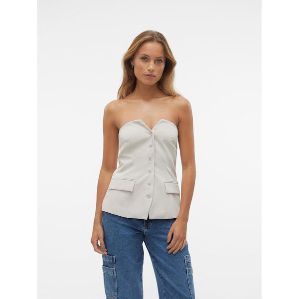 Vero Moda Charity ärmlös T-shirt Beige 40 Kvinna