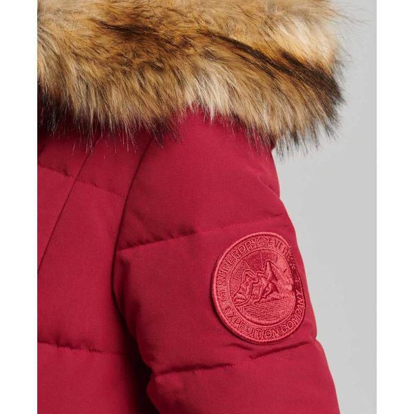 Superdry Tekoturkis Everest-takki Longline Punainen L Nainen