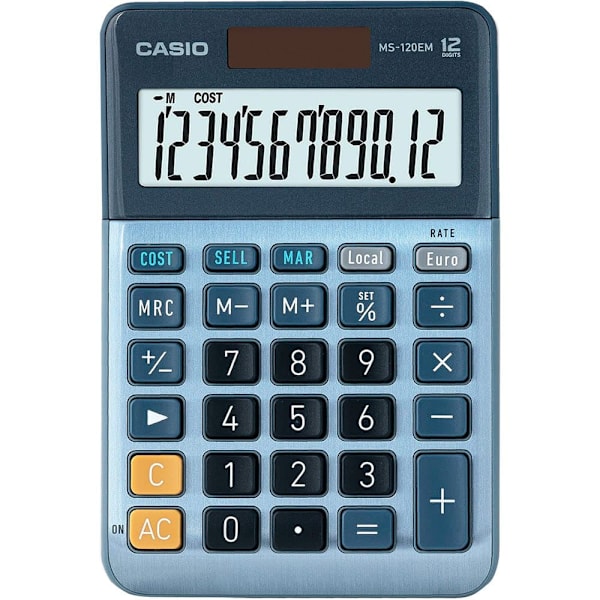 Casio Kalkylator Ms-120em Blå