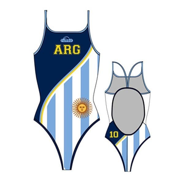 Turbo Badedragt Med Tynd Rem Argentina 2012 Blå 7-8 Years Pige