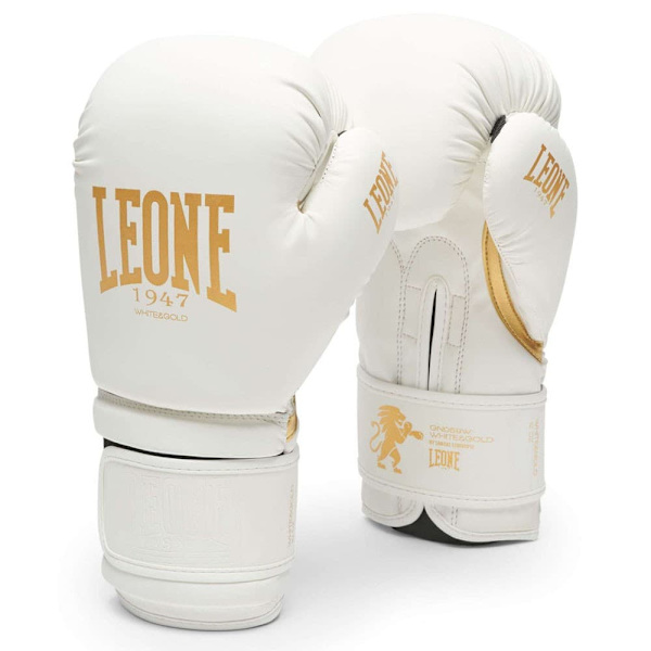 Leone1947 White&gold Konstläder Boxningshandskar Vit EU 39
