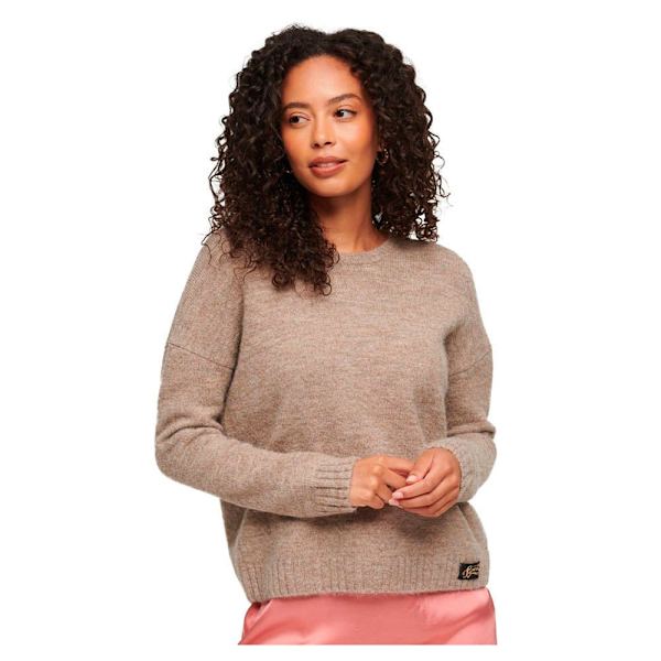 Superdry Besætning Hals Sweater Essential Beige XL Kvinde