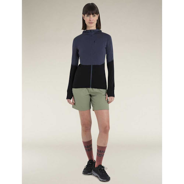 Icebreaker Merino 200 Realfleece Descender Sweatshirt Med Lynlås Grå M Kvinde