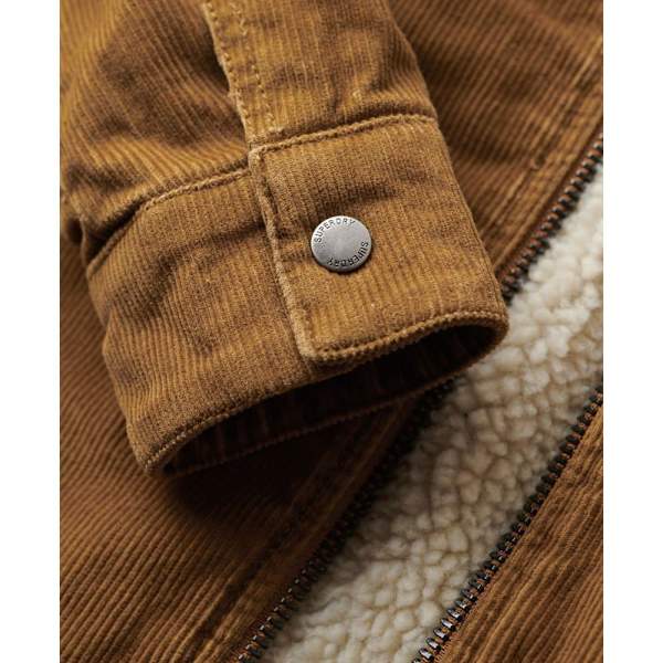 Superdry Jacka Cord Lined Cropped Brun 2XS Kvinna