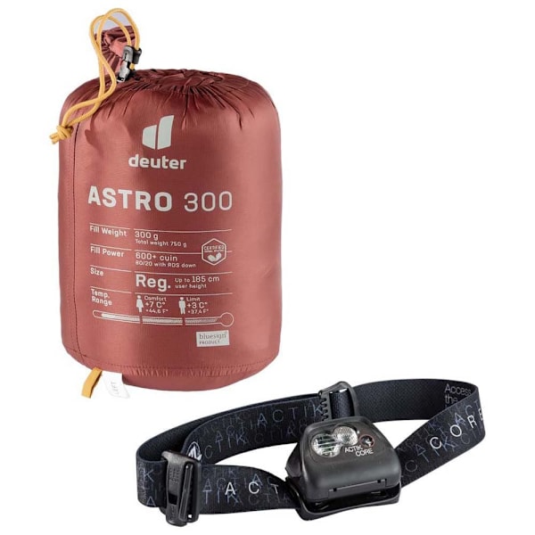 Deuter Sovsäck Astro 300 Röd Regular / Left Zipper