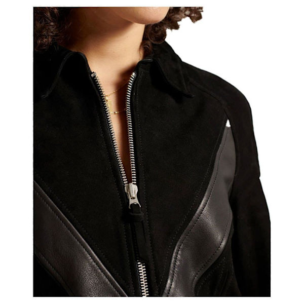 Superdry Jakke Gig Leather Sort L Kvinde