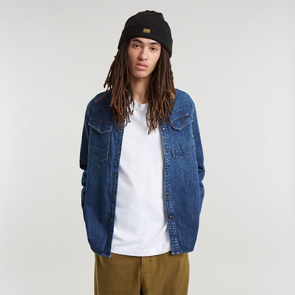 G-star D23616-d252 Slim Fit Skjorte Med Lange ærmer Blå L Mand