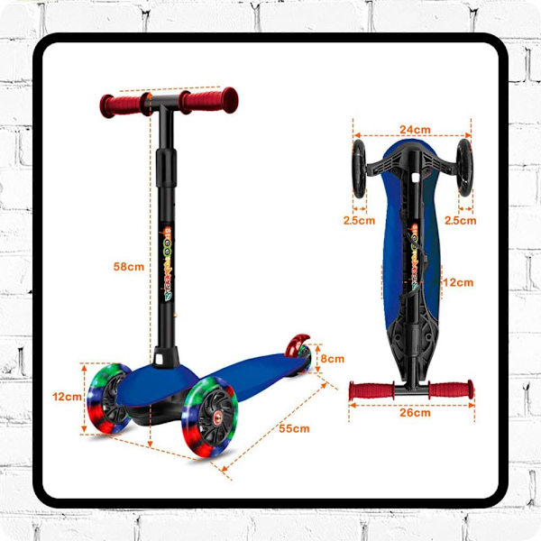 Deqube Hjul Scooter Med Led Lys 3 Rosa 3-6 Years