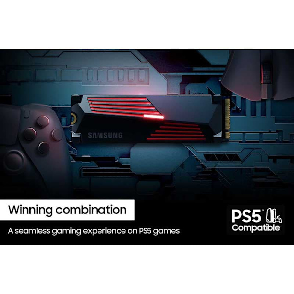 Samsung Ssd Harddisk 990 Pro Series Heatsink 4tb Rød