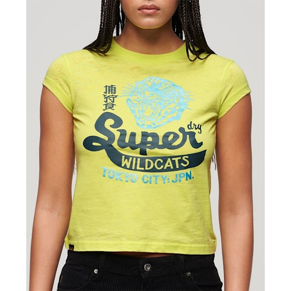 Superdry Varsity Burnout Cap Lyhythihainen T-paita Keltainen XS Nainen