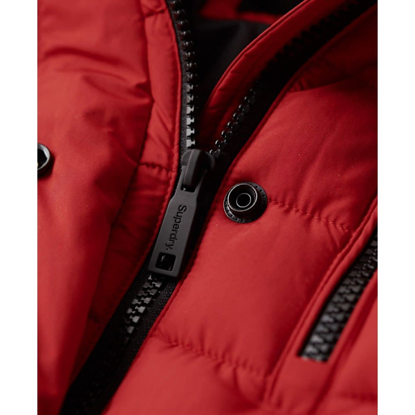 Superdry Pufferjacka Fuji Mid Length Röd XS Kvinna