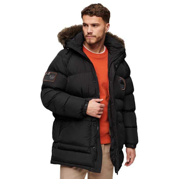 Superdry Everest Longline Baffled Jacka Svart L Man