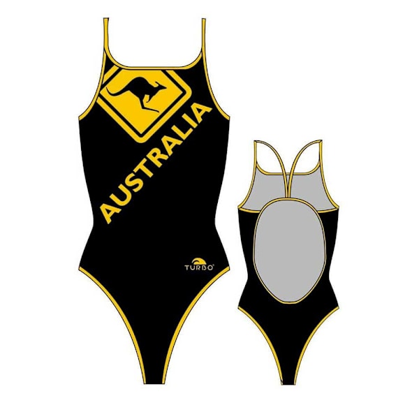 Turbo Australia Kangaroo Signal Badedragt Sort S Kvinde