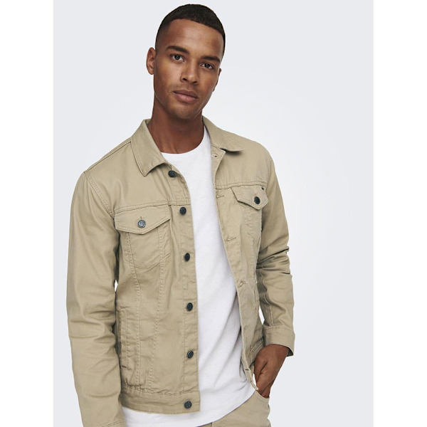 Only & Sons Coin Life Colour 4453 Denimjakke Beige M Mand