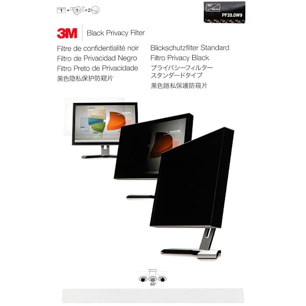 3m Pf200w9 Privacy Filter Black 50.8 Cm 20.0´´ 16:9 Transparent Sort