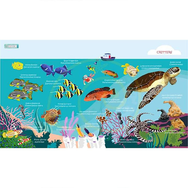 Oceanarium Handduk Turtle L Flerfärgad