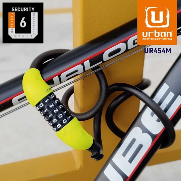 Urban Security Kaapelilukko Ur454l Keltainen 180 cm