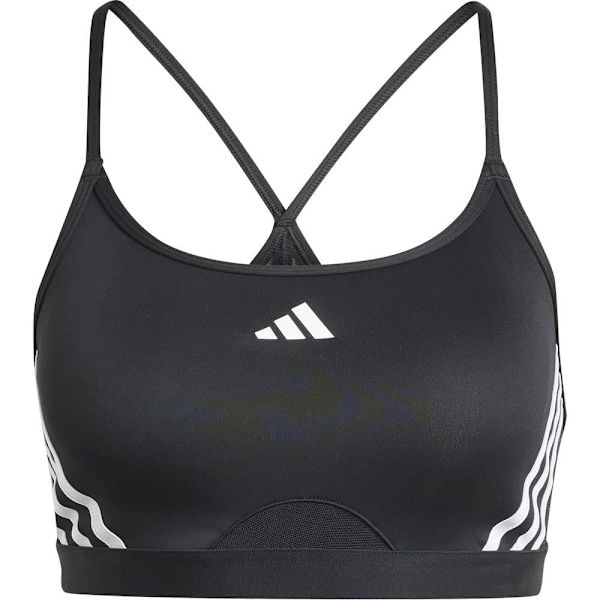Adidas Aeroreact 3 Stribet Sports-bh Med Lav Støtte Sort XS / AB Kvinde