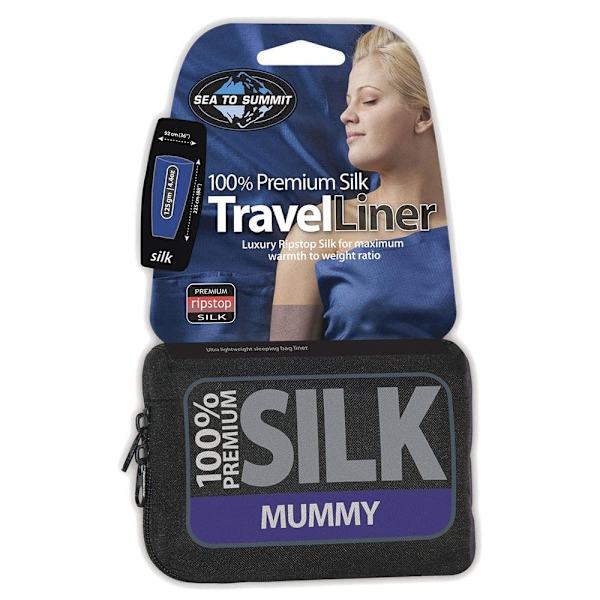 Sea To Summit Premium Silke Liner Traveller Mummy Blå 185 x 92 x 30 cm